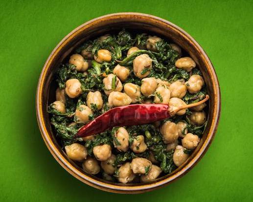 Order Savory Spinach Chickpeas (Vegan) food online from Plant-Based Indian store, Louisville-Jefferson County on bringmethat.com