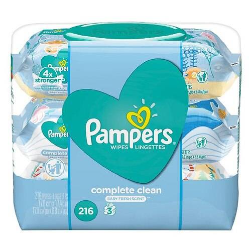 Order Pampers Complete Clean Scented 216 Count - 72.0 ea x 3 pack food online from Walgreens store, Hastings on bringmethat.com