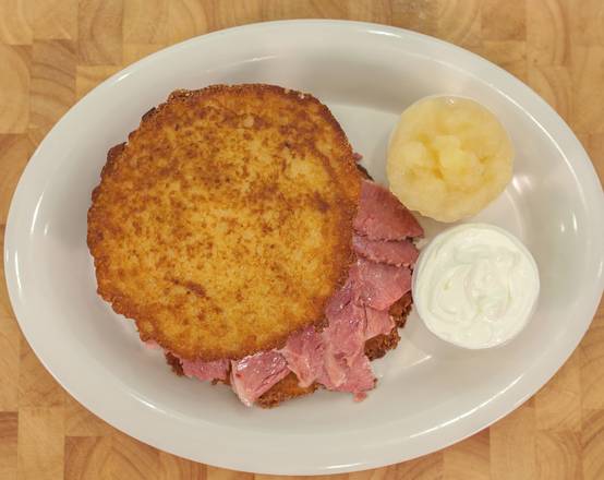 Order Beef & Latkes (Corned Beef) food online from Corky & Lenny store, Cleveland on bringmethat.com