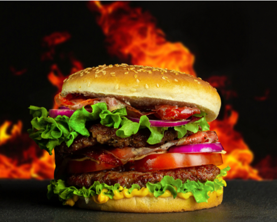Order The Bacon Cheeseburger food online from The Burger Blade store, San Antonio on bringmethat.com