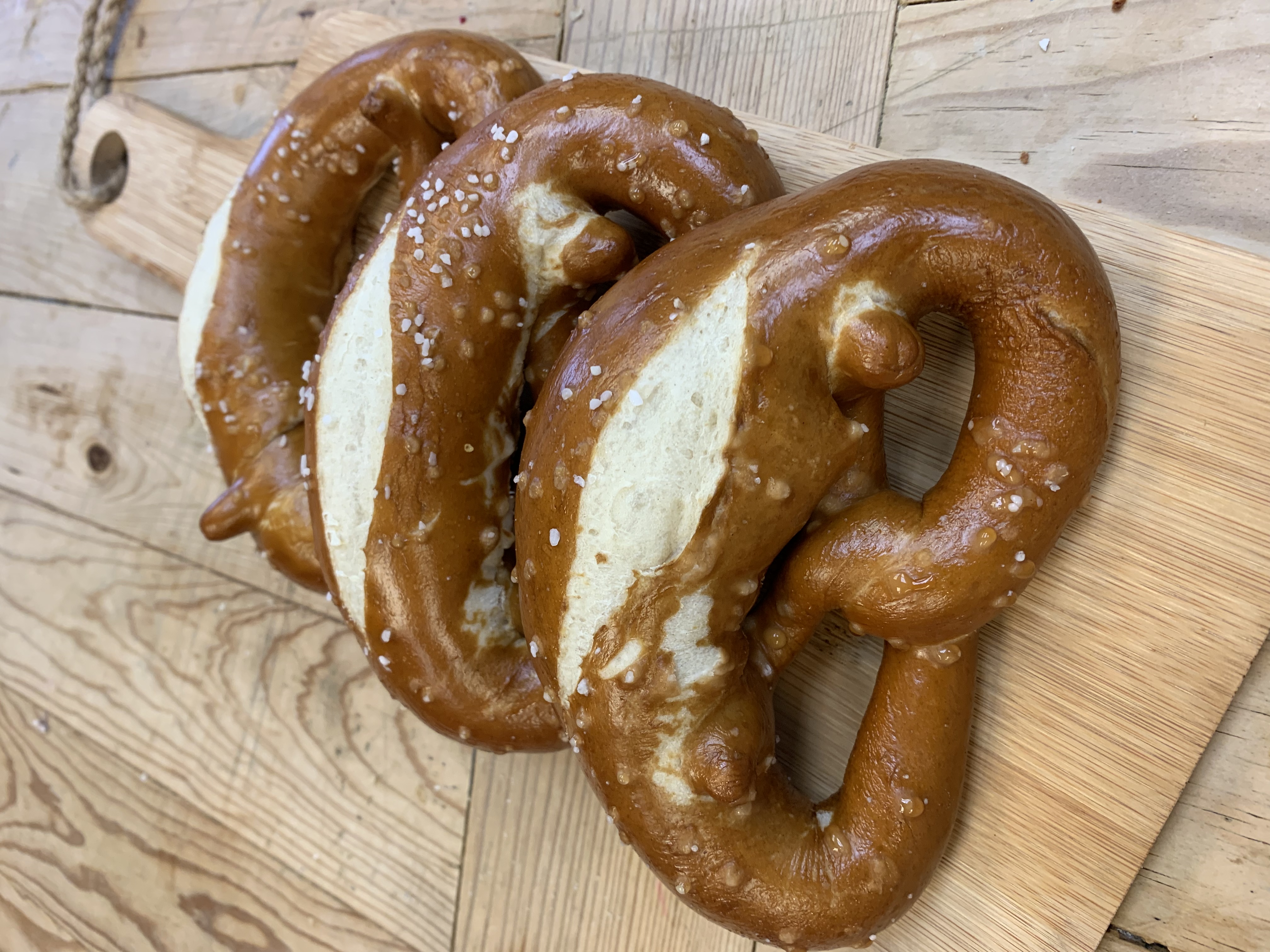 Order Salted Pretzel food online from New World Bakery store, Kyle on bringmethat.com