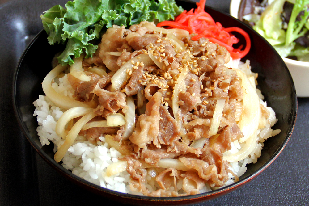 Order Gyu Don Beef Bowl food online from Bishamon Japanese Restaurant & Karaoke Lounge store, Covina on bringmethat.com