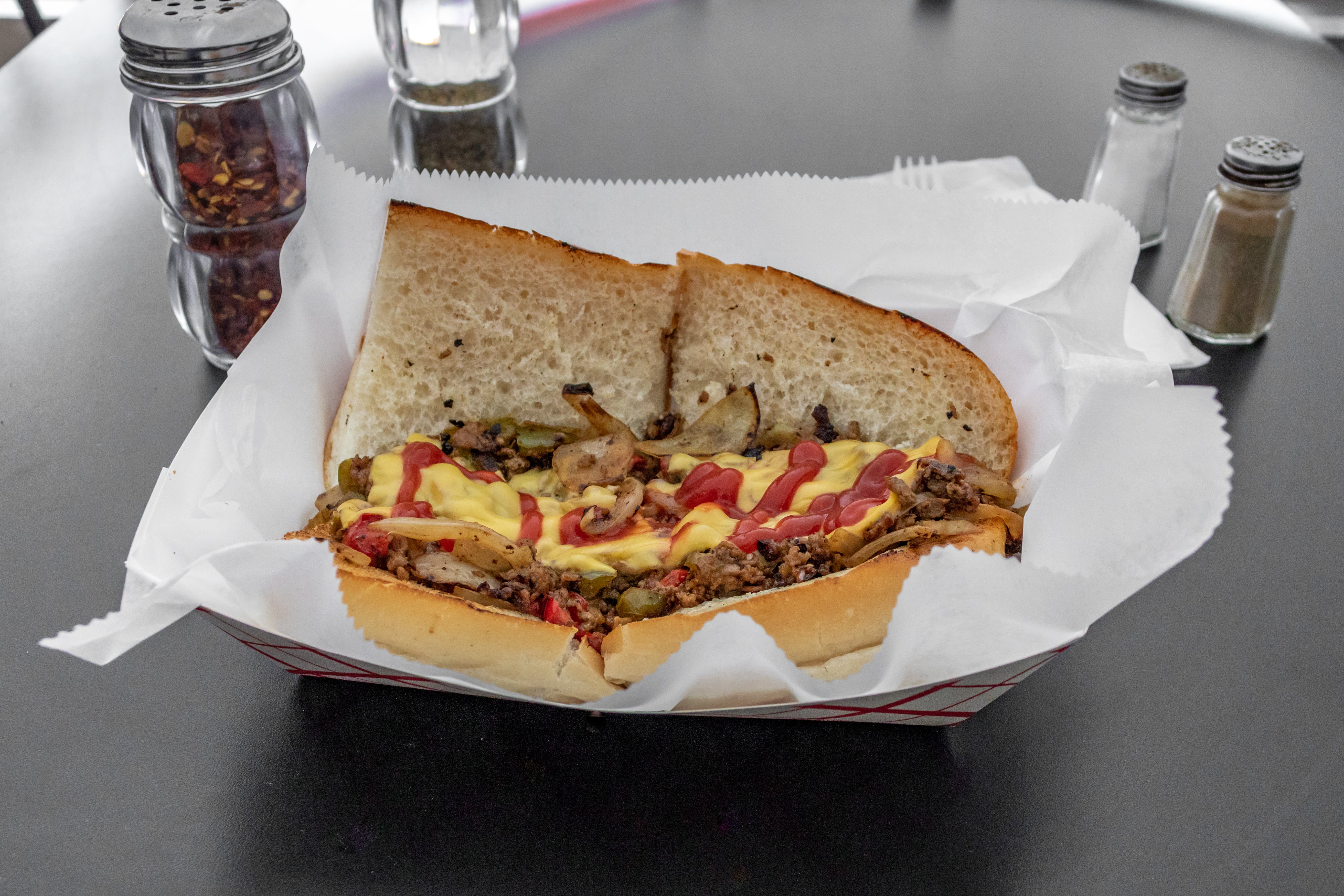 Order Cheesesteak Sub - Half 8'' food online from Douglass Pizza & Grill store, Franklin Park on bringmethat.com