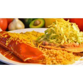 Order Enchilada & Bean Tostada food online from Aliberto Jr Fresh Mexican Food store, Riverside on bringmethat.com