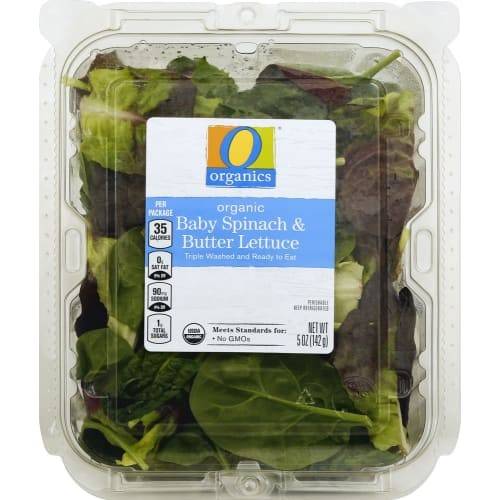 Order O Organics · Baby Spinach and Butter Lettuce (5 oz) food online from Safeway store, Spokane on bringmethat.com
