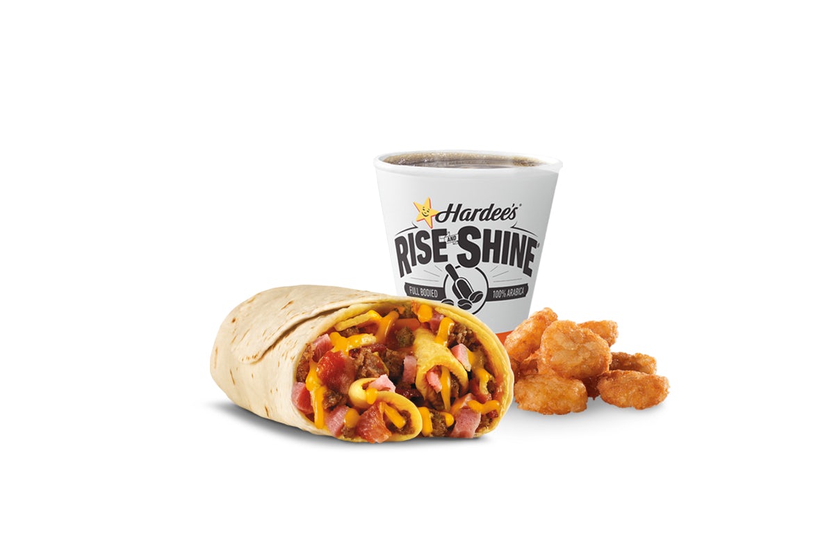 Order Loaded Breakfast Burrito Combo food online from Hardees store, Columbia on bringmethat.com