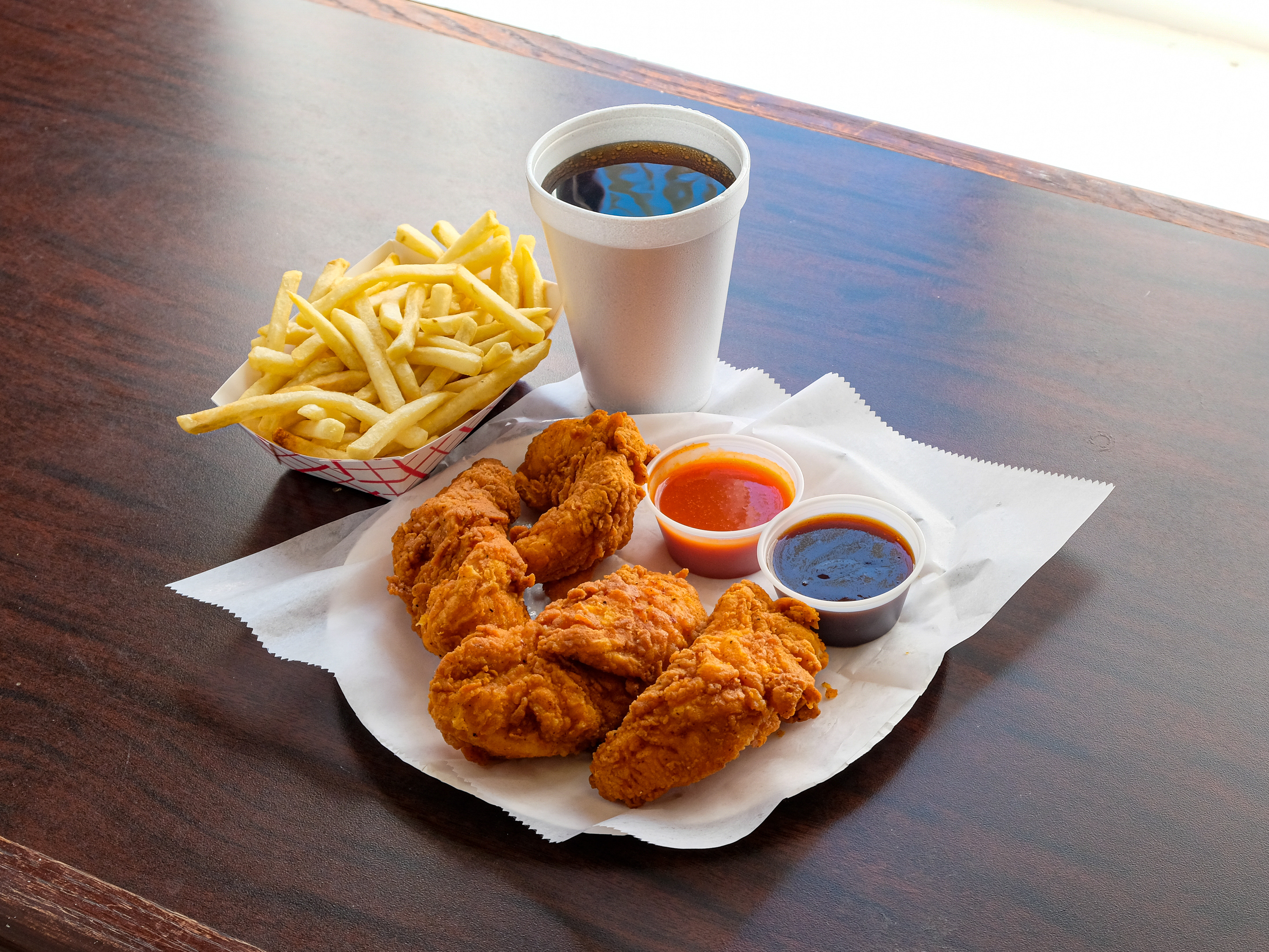 Order 3 Chicken Fingers with Fries and Soda food online from Semo's store, Wilmington on bringmethat.com