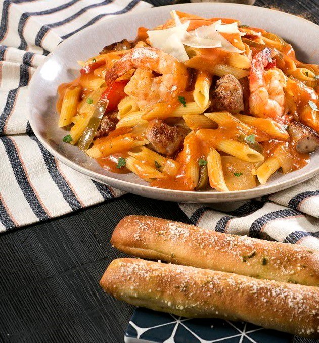Order New Orleans Shrimp & Sausage food online from Pats Select Pizza | Grill store, Smyrna on bringmethat.com