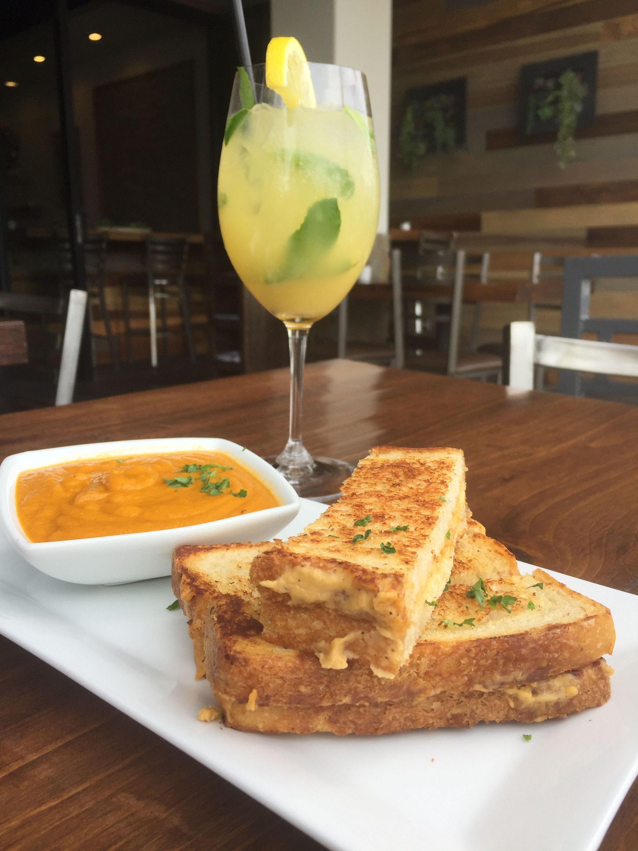 Order Crusted Grilled Cheese and Tomato Bisque food online from Ocado Restaurant store, Sherman Oaks on bringmethat.com