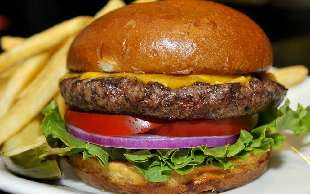 Order Cheeseburger - Burger food online from Pino's Pizzeria store, Easton on bringmethat.com