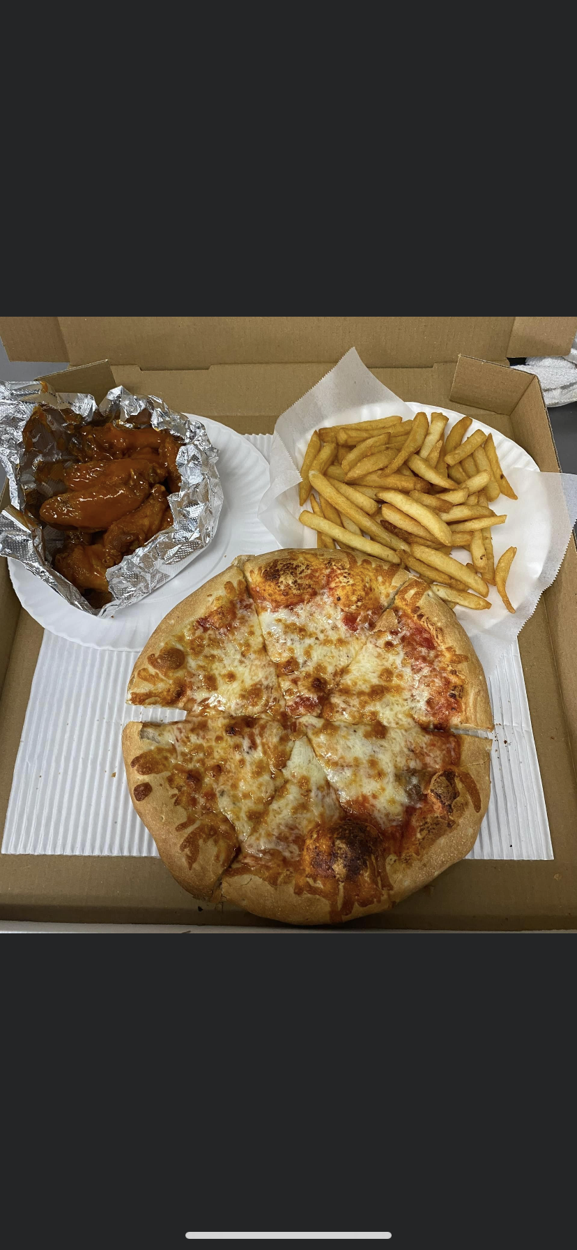 Order The Trio (all served in a pizza box) food online from Mr Wings Pizza & Grill store, Philadelphia on bringmethat.com