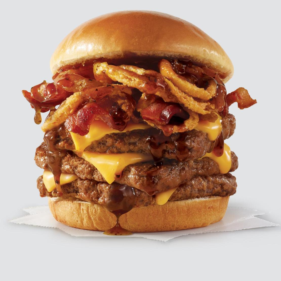 order online - Bourbon Bacon Cheeseburger Triple from Wendy's on bringmethat.com