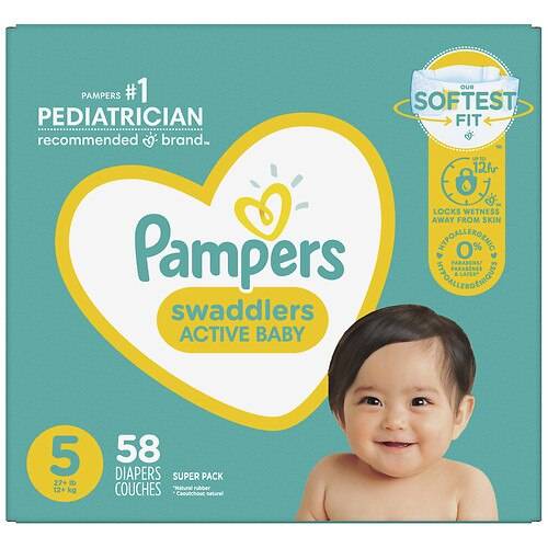 Order Pampers Swaddlers Diapers Super Pack 5 - 58.0 ea food online from Walgreens store, Salina on bringmethat.com