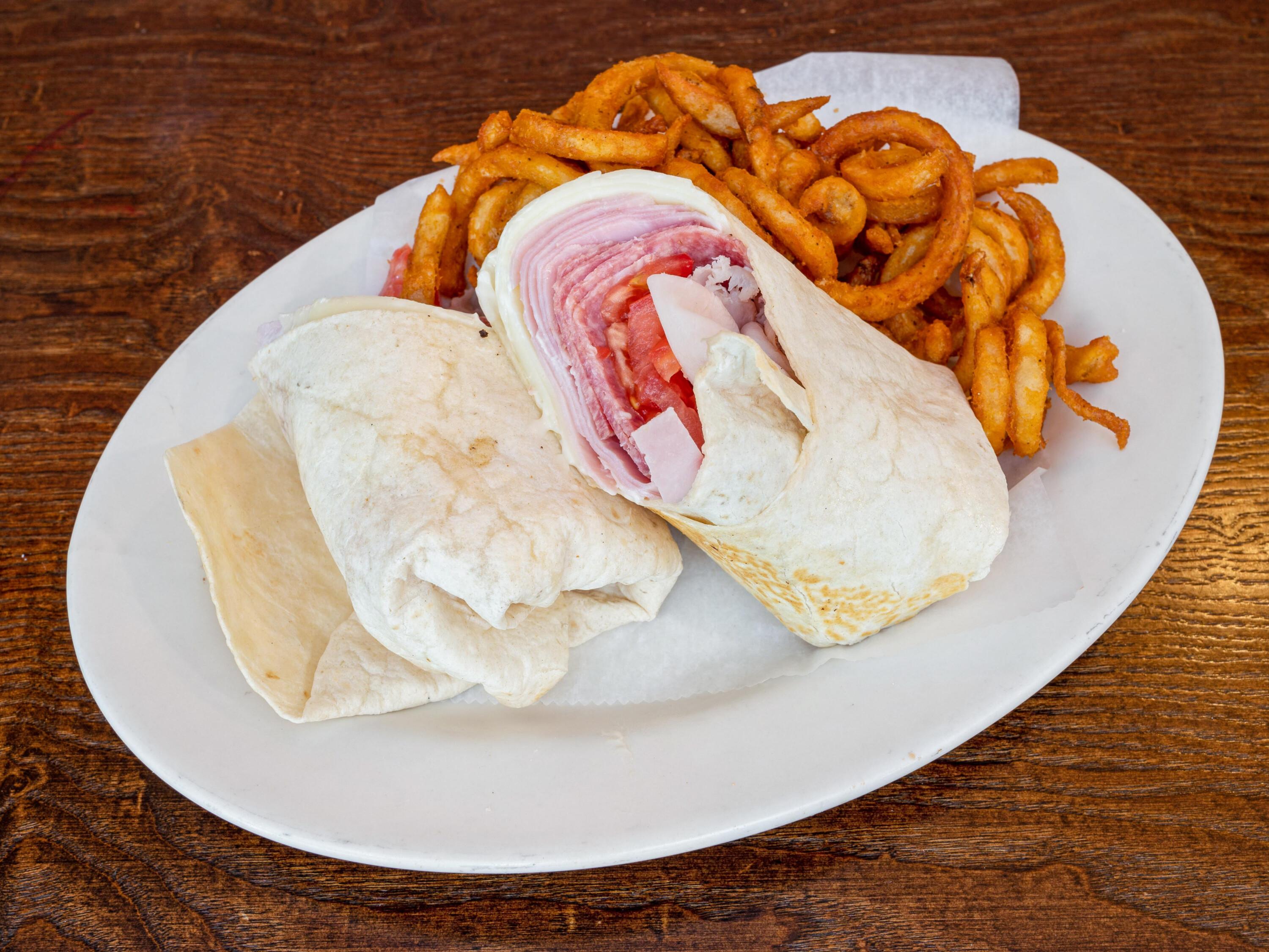 Order Turkey and Cheese Wrap food online from Primo Pizza store, Wayne on bringmethat.com