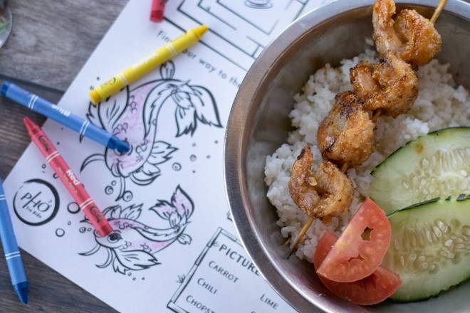 Order Kids Shrimp Skewer Bowl food online from Pho Tre Bien store, El Paso on bringmethat.com