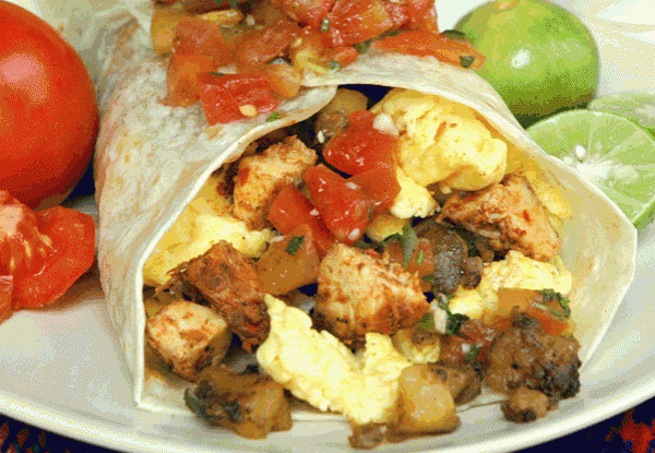 Order All Protein Breakfast Burrito  food online from Vegan Wingman store, San Diego on bringmethat.com