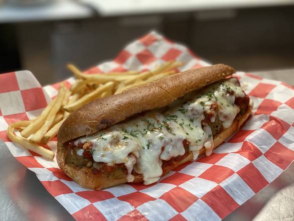 Order Meatball Parmesan Hoagie food online from Mineos Pizza & Wings store, Franklin on bringmethat.com