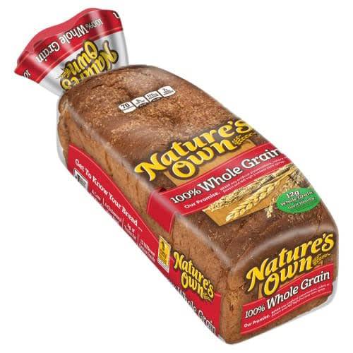 Order Nature's Own · 100% Whole Grain Bread (20 oz) food online from United Supermarkets store, Plainview on bringmethat.com
