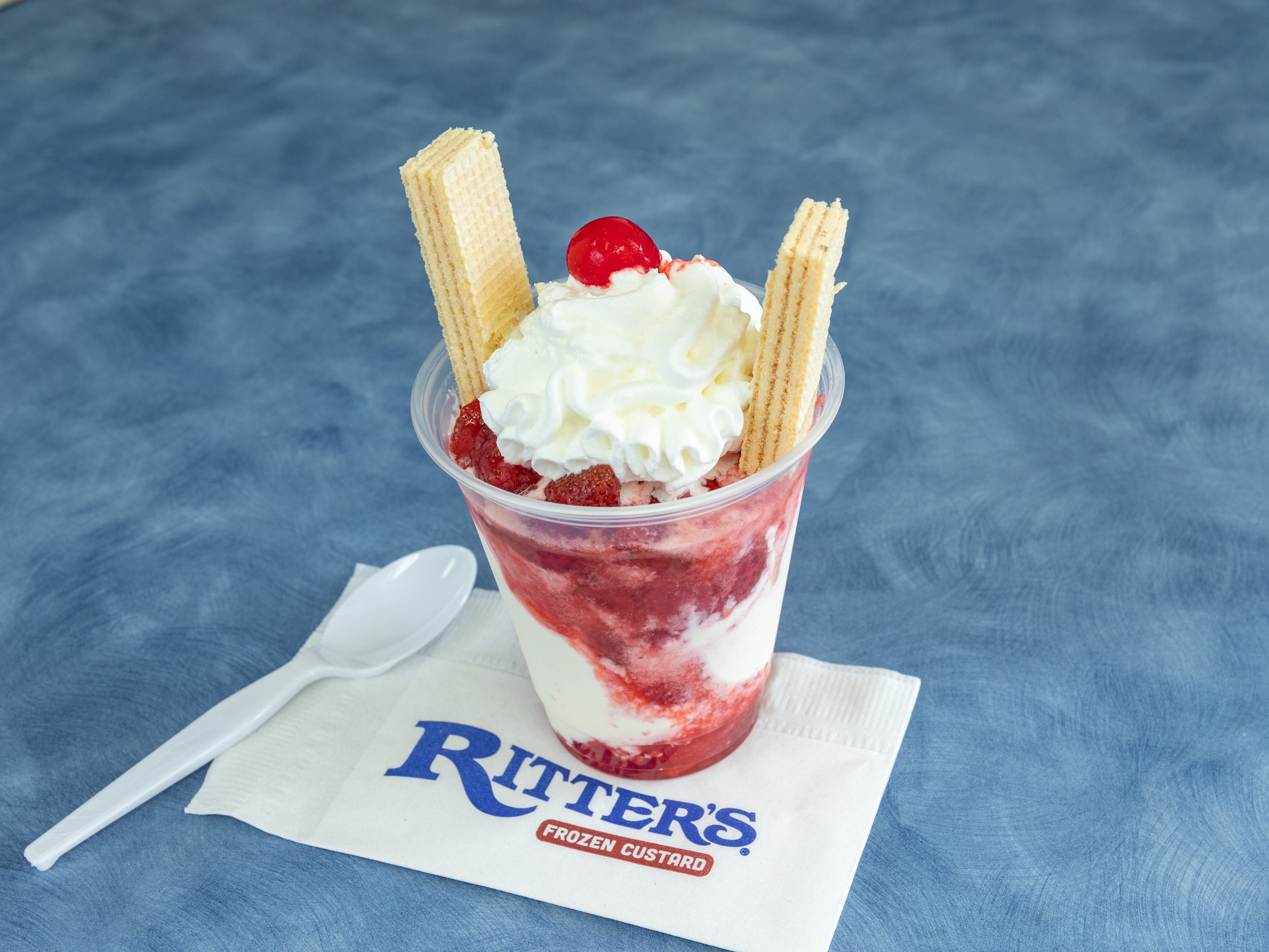 Order Strawberry Delight Signature Sundae food online from Ritter Frozen Custard store, Portage on bringmethat.com