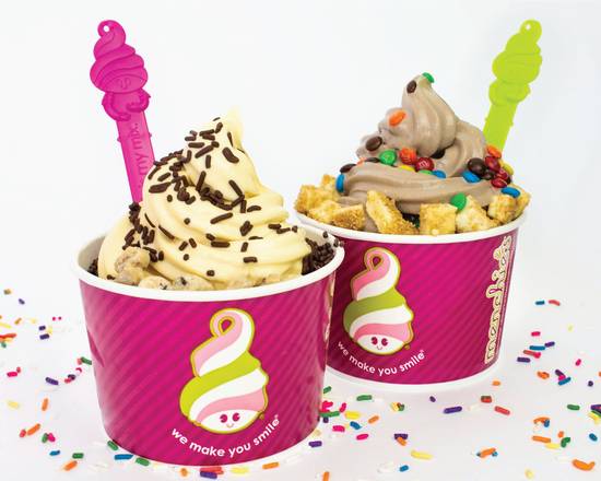 Order Duo Deal (Two Medium Cups Plus 4 Toppings) food online from Menchie's Frozen Yogurt store, Houston on bringmethat.com
