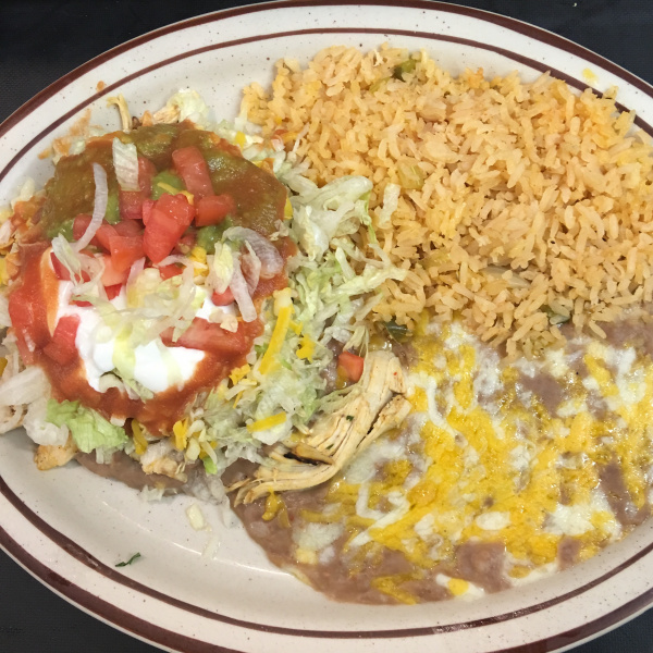 Order Tostada Dinner food online from Tio's Mexican Food - Day Creek store, Rancho Cucamonga on bringmethat.com