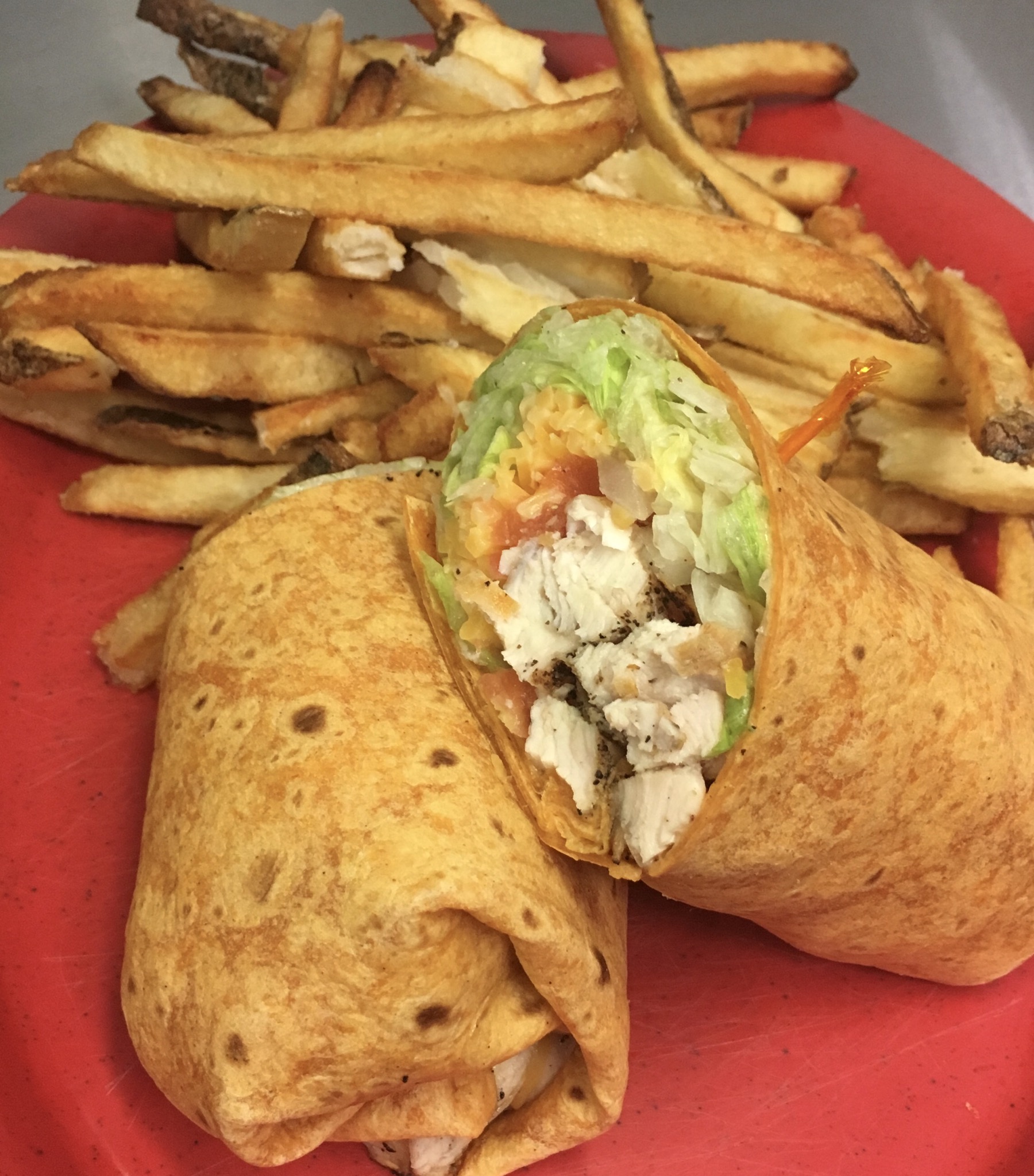 Order Grilled Chicken Wrap food online from Shotz Bar & Grille store, Austintown on bringmethat.com