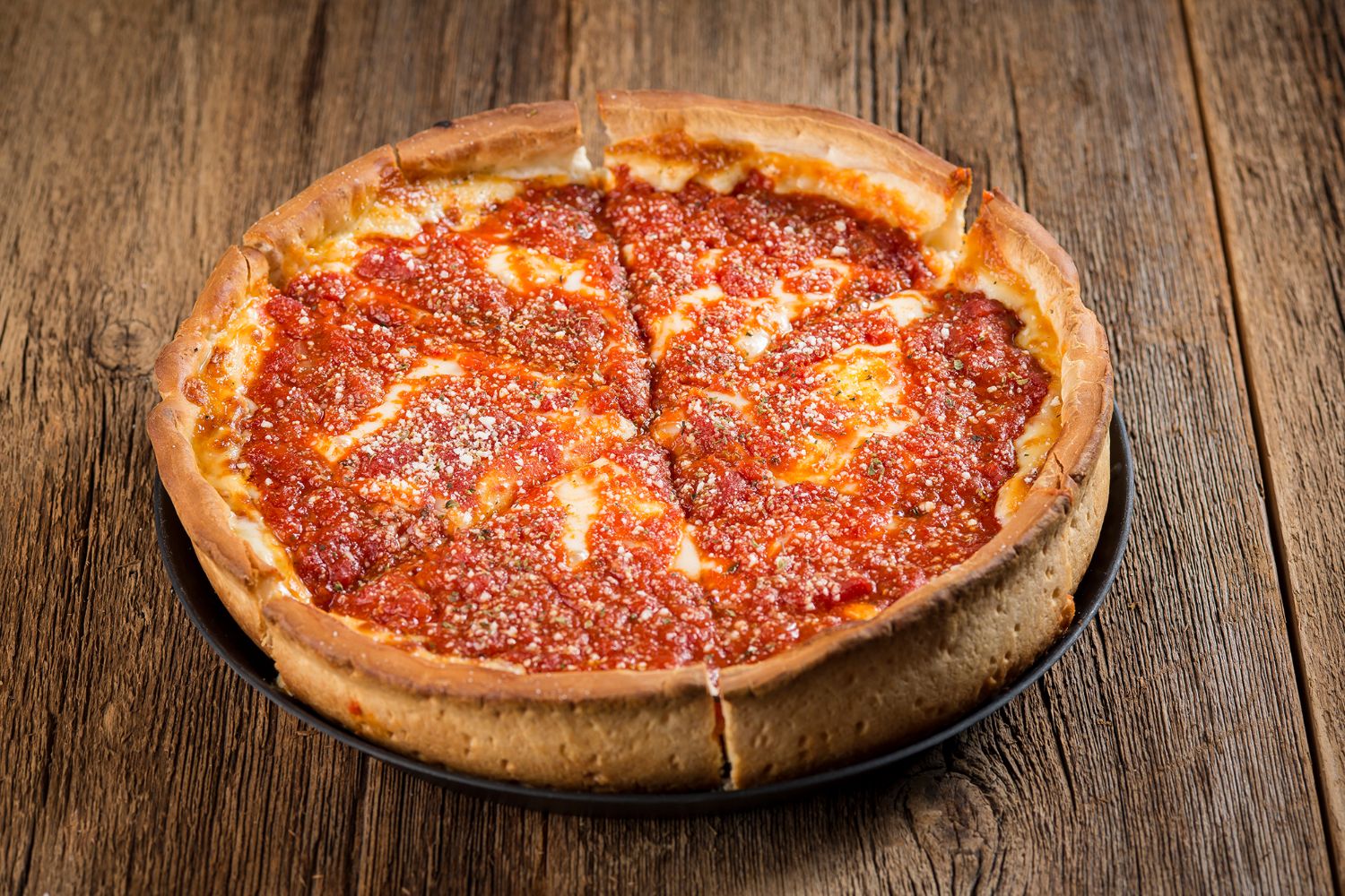 Order 10" Chicago-Style Deep Dish Pizza food online from Rosati's Pizza store, Tinley Park on bringmethat.com