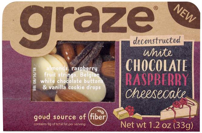 Order Graze White Chocolate Raspberry Cheesecake Mix With Almonds food online from Deerings Market store, Traverse City on bringmethat.com