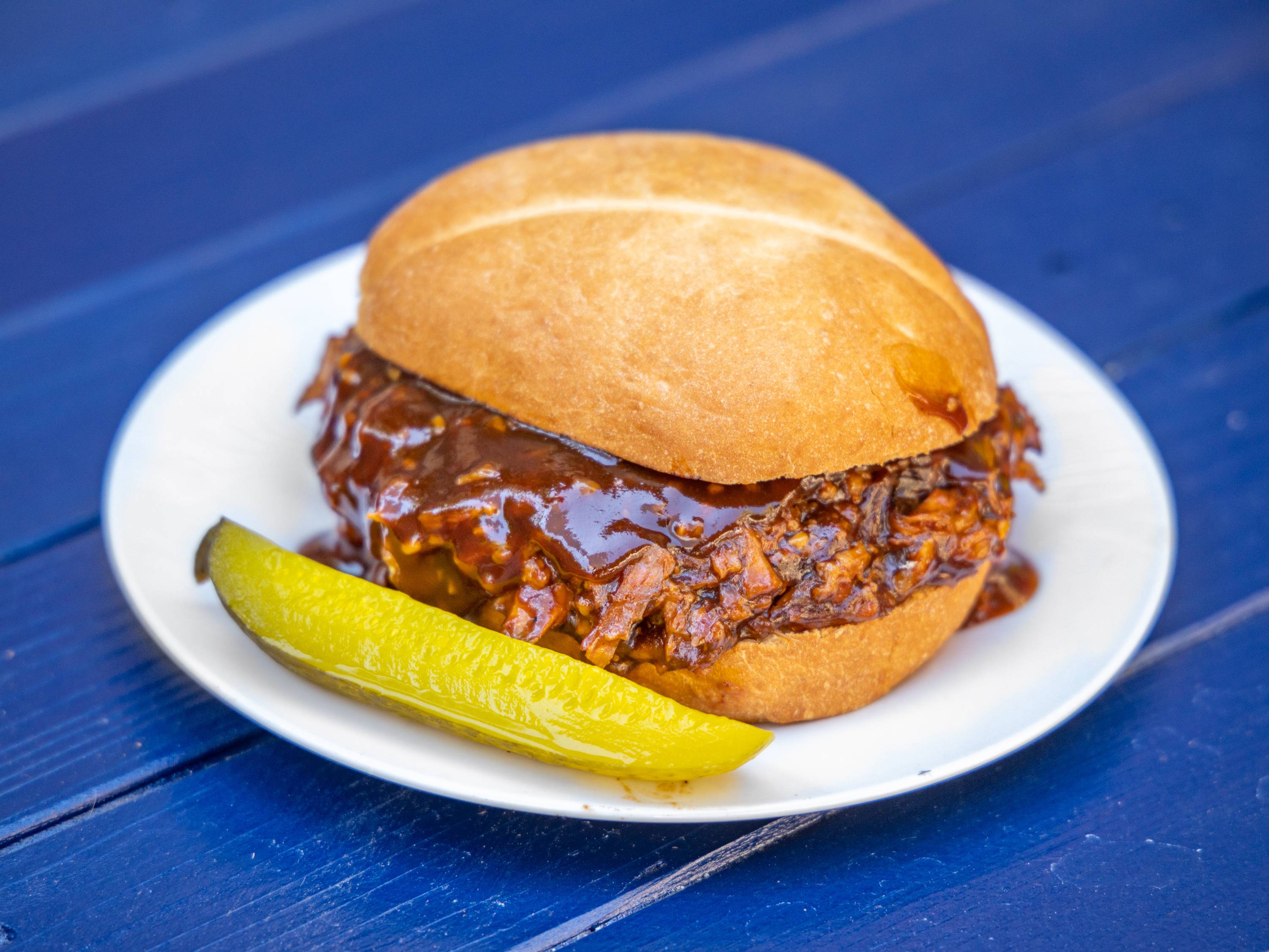 Order Smoked Baby Back Rib Sandwich food online from Buffalo Bruce's Mercantile store, Sylmar on bringmethat.com