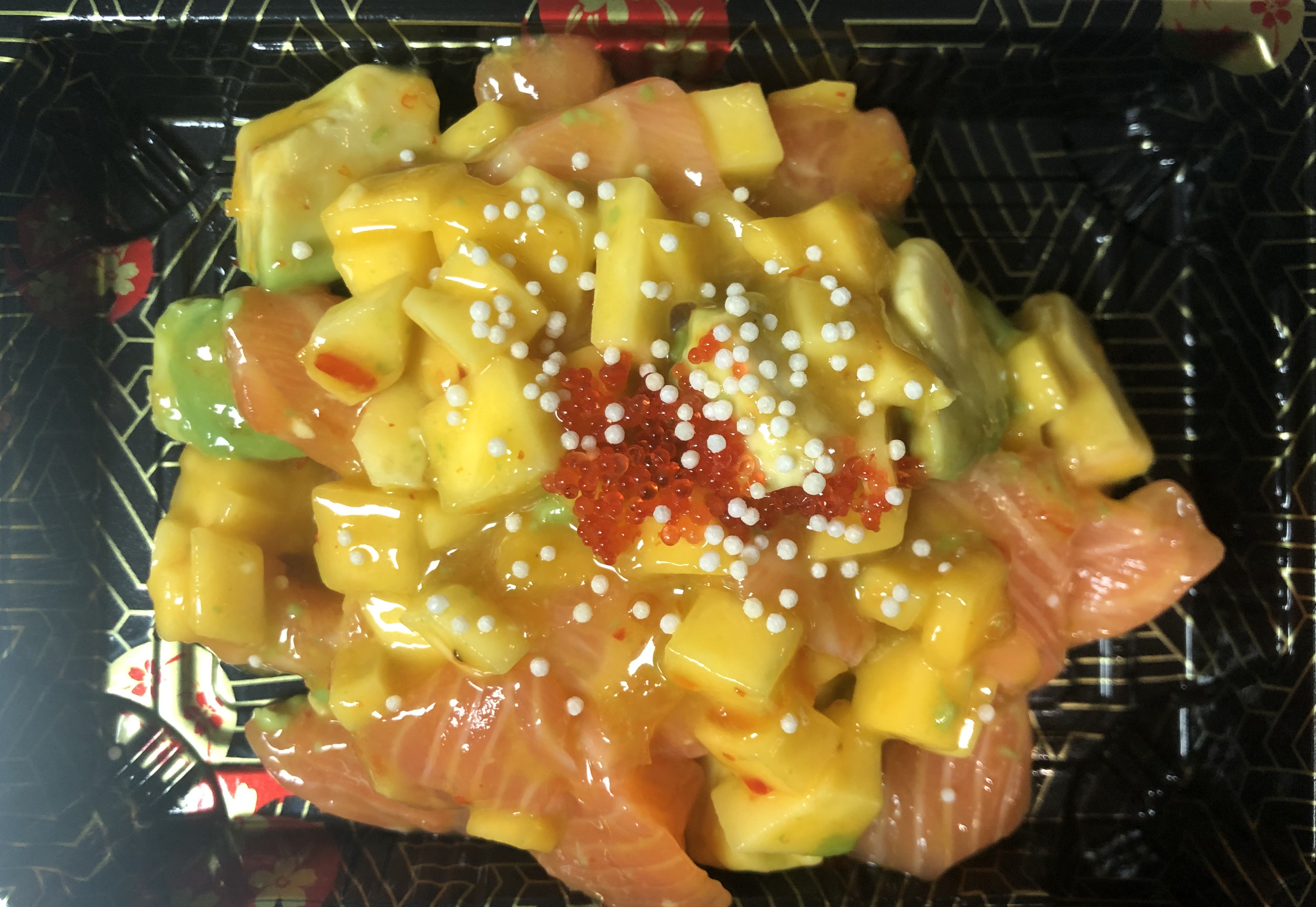 Order Salmon mango salad food online from Shake Shake Crab store, New York on bringmethat.com