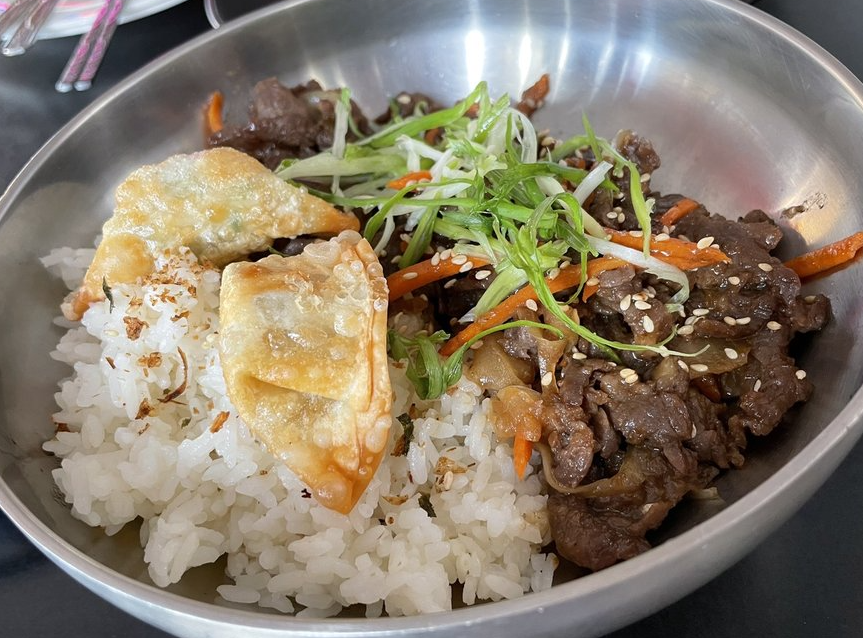 Order Dinner Beef Bulgogi Over Rice food online from Korean Kitchen store, North Miami Beach on bringmethat.com