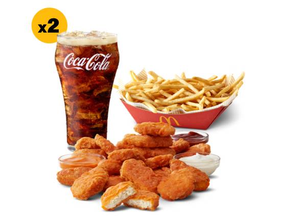 Order 20 Piece Spicy McNuggets and Basket of Fry with 2 Drinks food online from Mcdonald store, Clarksville on bringmethat.com