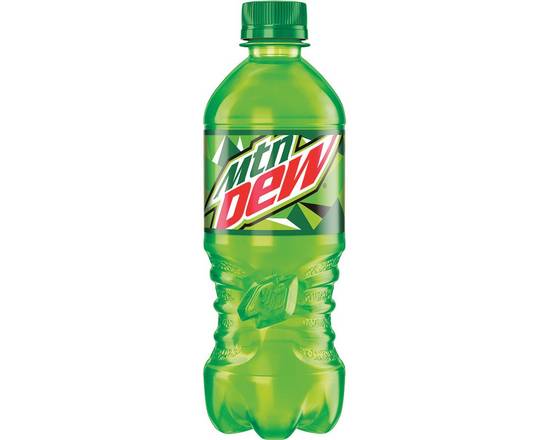 Order Mountain Dew 20oz Bottle food online from Johnny Rockets - Ontario Mills store, Ontario on bringmethat.com