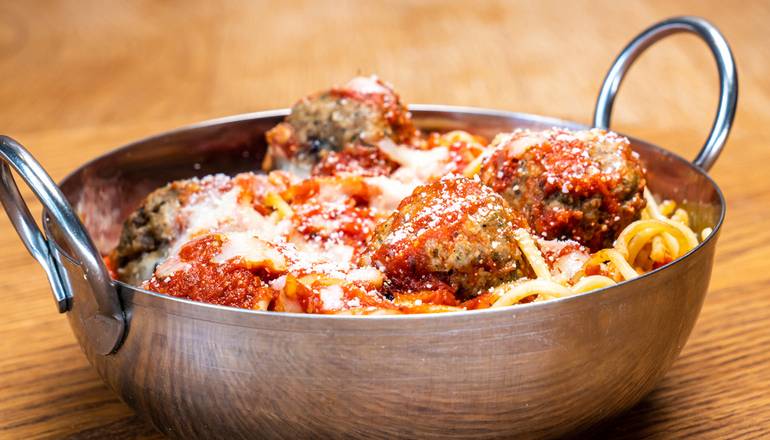 Order Spaghetti and Meatballs food online from Mr. Moto Pizza store, San Diego on bringmethat.com