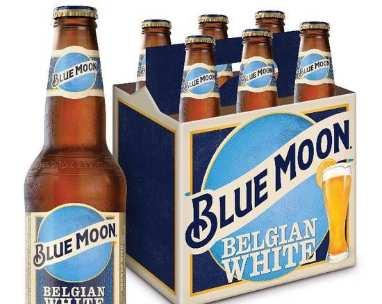 Order Blue Moon, 6pk-12oz bottle beer (5.4% ABV) food online from Pit Stop Liquor Mart store, El Monte on bringmethat.com