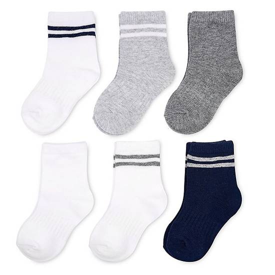 Order On the Goldbug™ Size 0-3M 6-Pack Ribbed Crew Socks food online from Bed Bath & Beyond store, Lancaster on bringmethat.com