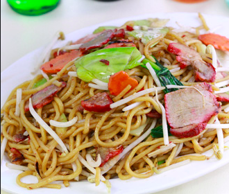 Order 306. BBQ Pork Chow Mein food online from China Kitchen store, Anaheim on bringmethat.com