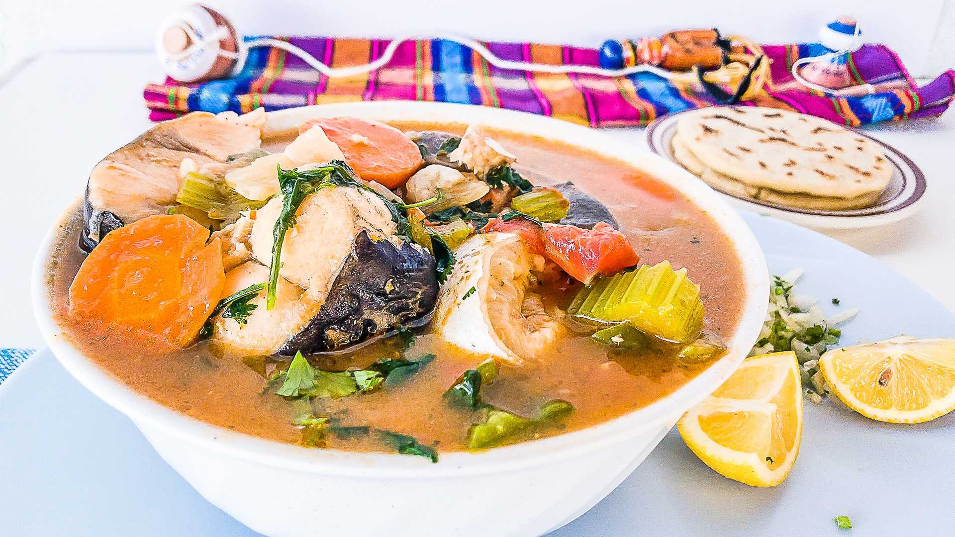 Order   Caldo de Pescado / Fish Soup food online from Naomi Pupuseria & Restaurant store, Los Angeles on bringmethat.com