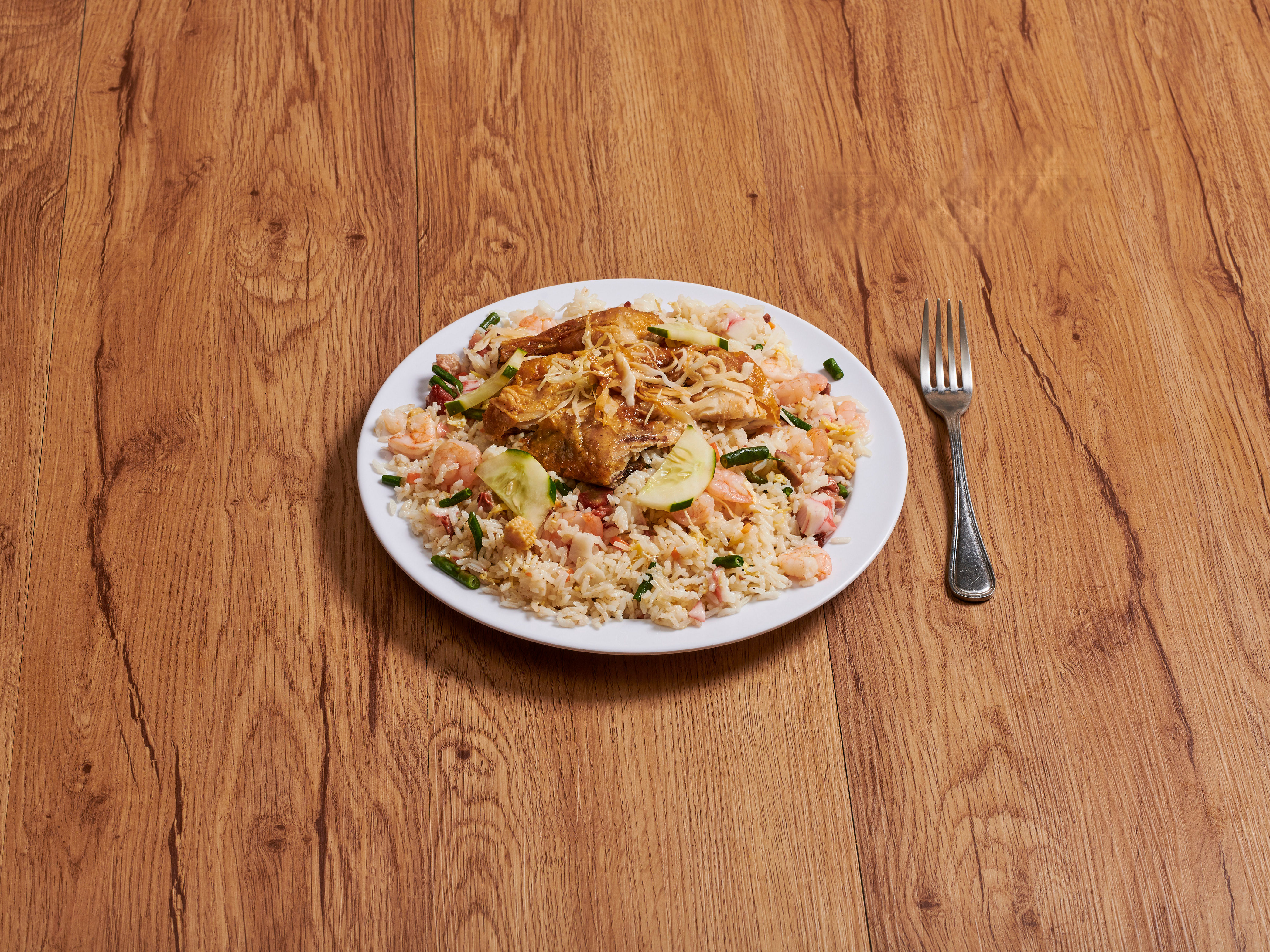 Order House Special Fried Rice with Pork food online from Caribbean Cabana store, Richmond Hill on bringmethat.com
