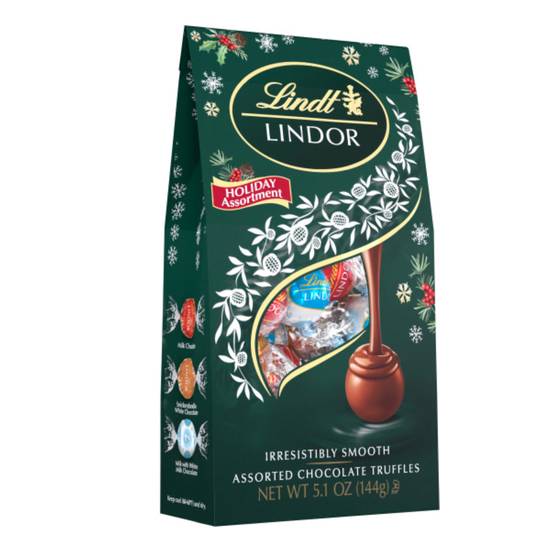 Order Lindt LINDOR Holiday Assorted Chocolate Candy Truffles with Smooth, Melting Truffle Center, 5.1 oz. Bag food online from CVS store, CALHOUN on bringmethat.com