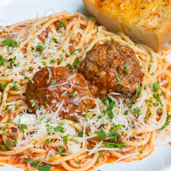 Order Spaghetti with Bolognese Sauce food online from La Vals Pizza store, Berkeley on bringmethat.com