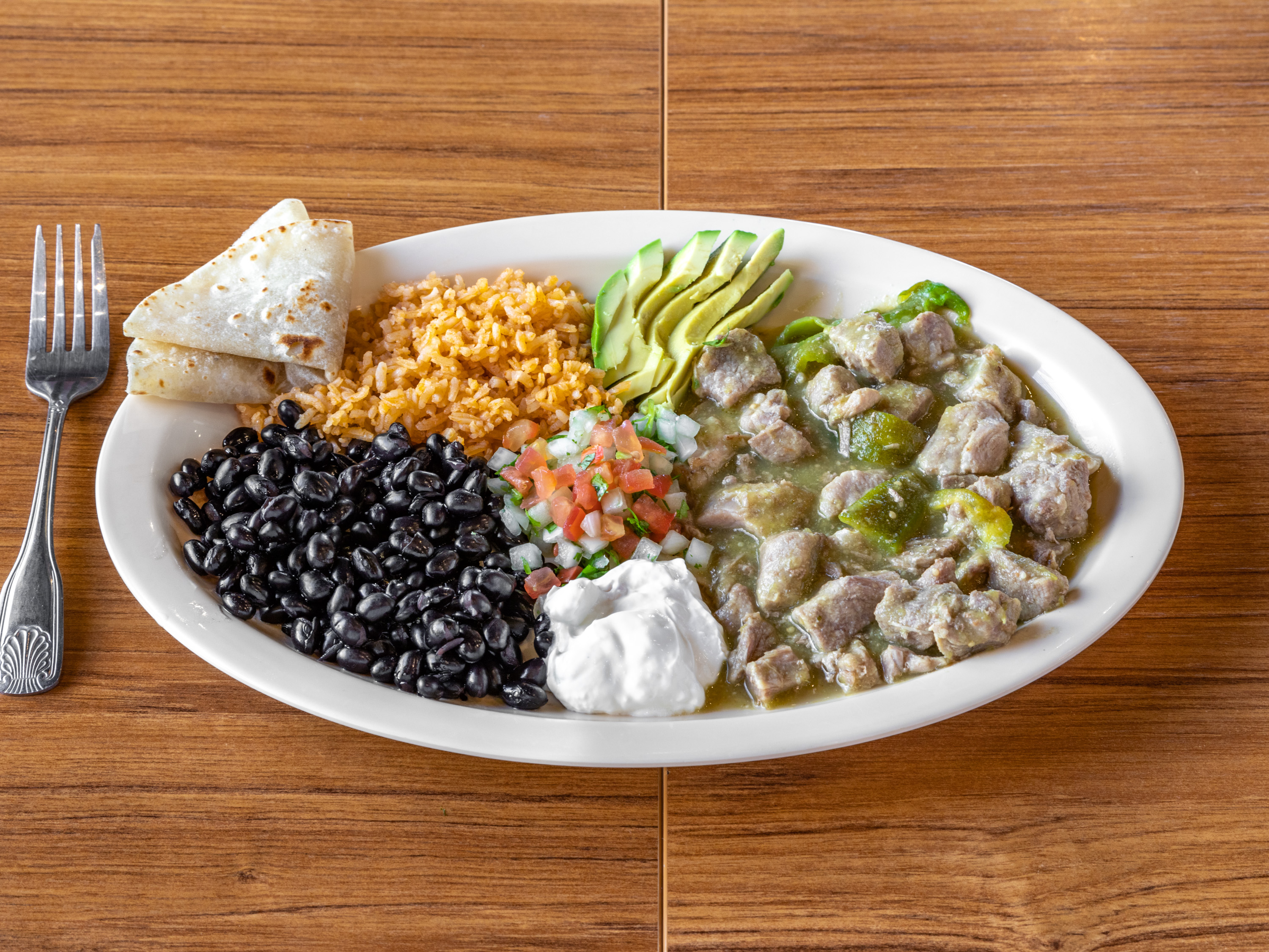 Order Chile Verde Plate food online from Rudy Mexican Grill store, Mesa on bringmethat.com