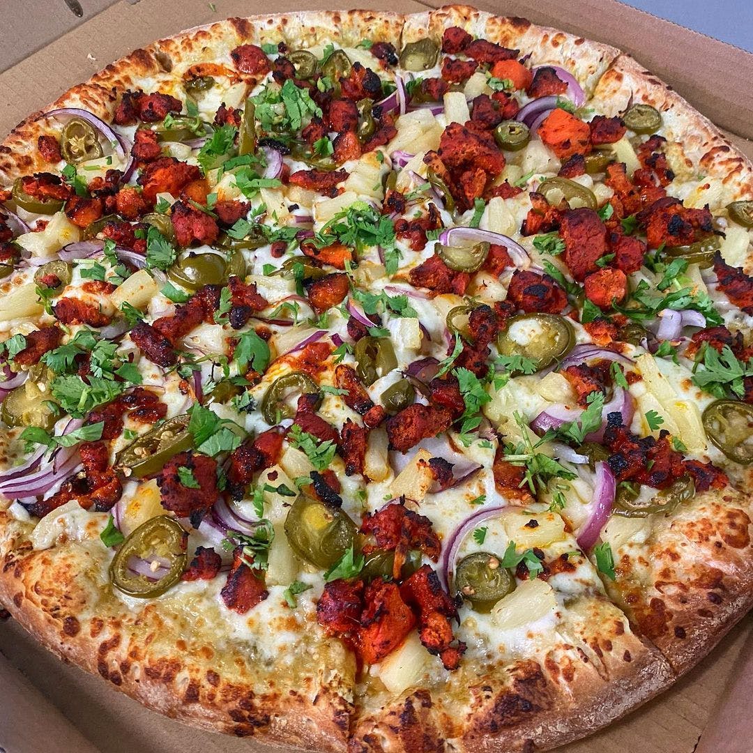 Order Stuffed Crust Al Pastor Pizza - Pizza food online from Double Or Nothin Pizza store, Ontario on bringmethat.com