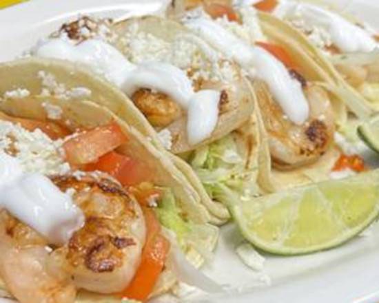 Order Special Shrimp Tacos (4 pcs) food online from El Mercadito Mexican Restaurant store, Memphis on bringmethat.com
