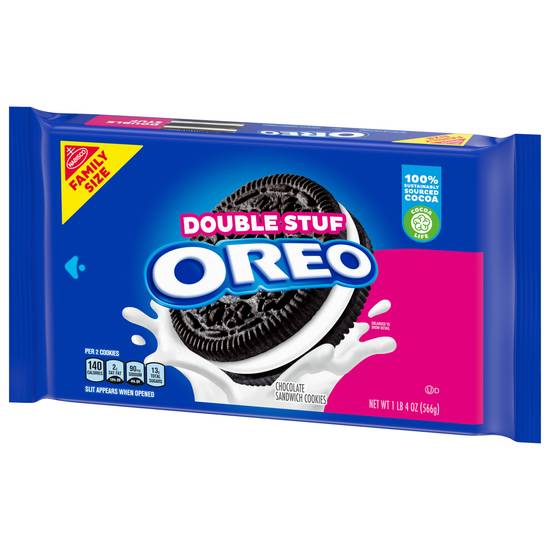 Order Oreo Double Stuff Chocolate Sandwich Cookies Family Size (20 oz) food online from Rite Aid store, Yamhill County on bringmethat.com