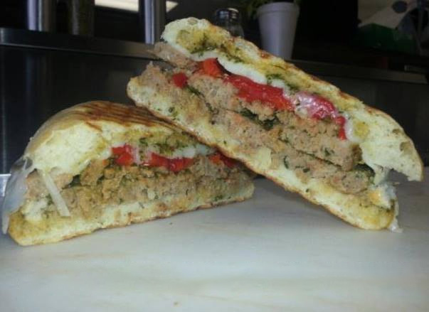Order Meatball Chimi Panini food online from Marco Polo Cheesesteaks store, New Braunfels on bringmethat.com