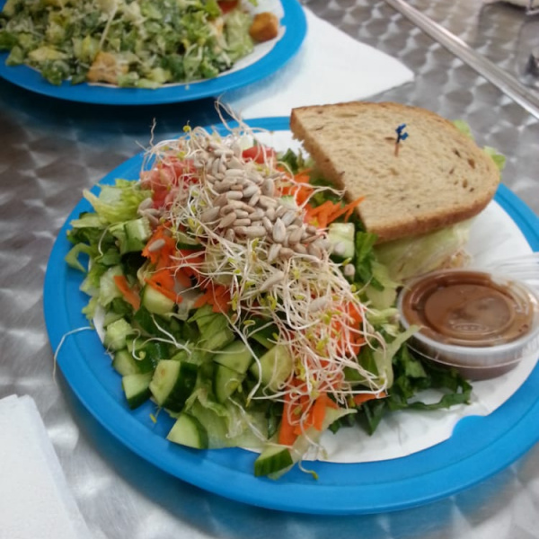 Order 1/2 Sandwich and 1/2 Salad Combo Special food online from Tomato Patch store, Woodland Hills on bringmethat.com