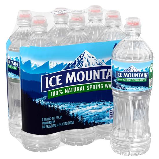 Order Ice Mountain 100% Natural Spring Water, 23.7-ounce plastic sport cap bottles (Pack of 6) food online from CVS store, MINNEAPOLIS on bringmethat.com