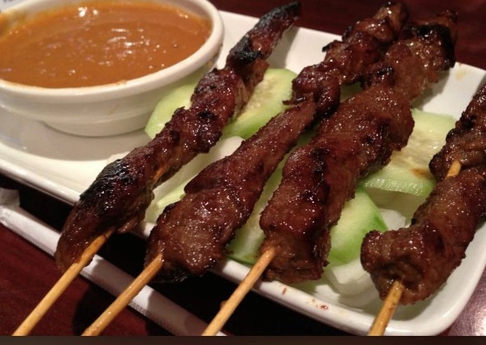 Order A5. 4 Beef Satay food online from Secret Recipe Asian Bistro store, Plano on bringmethat.com