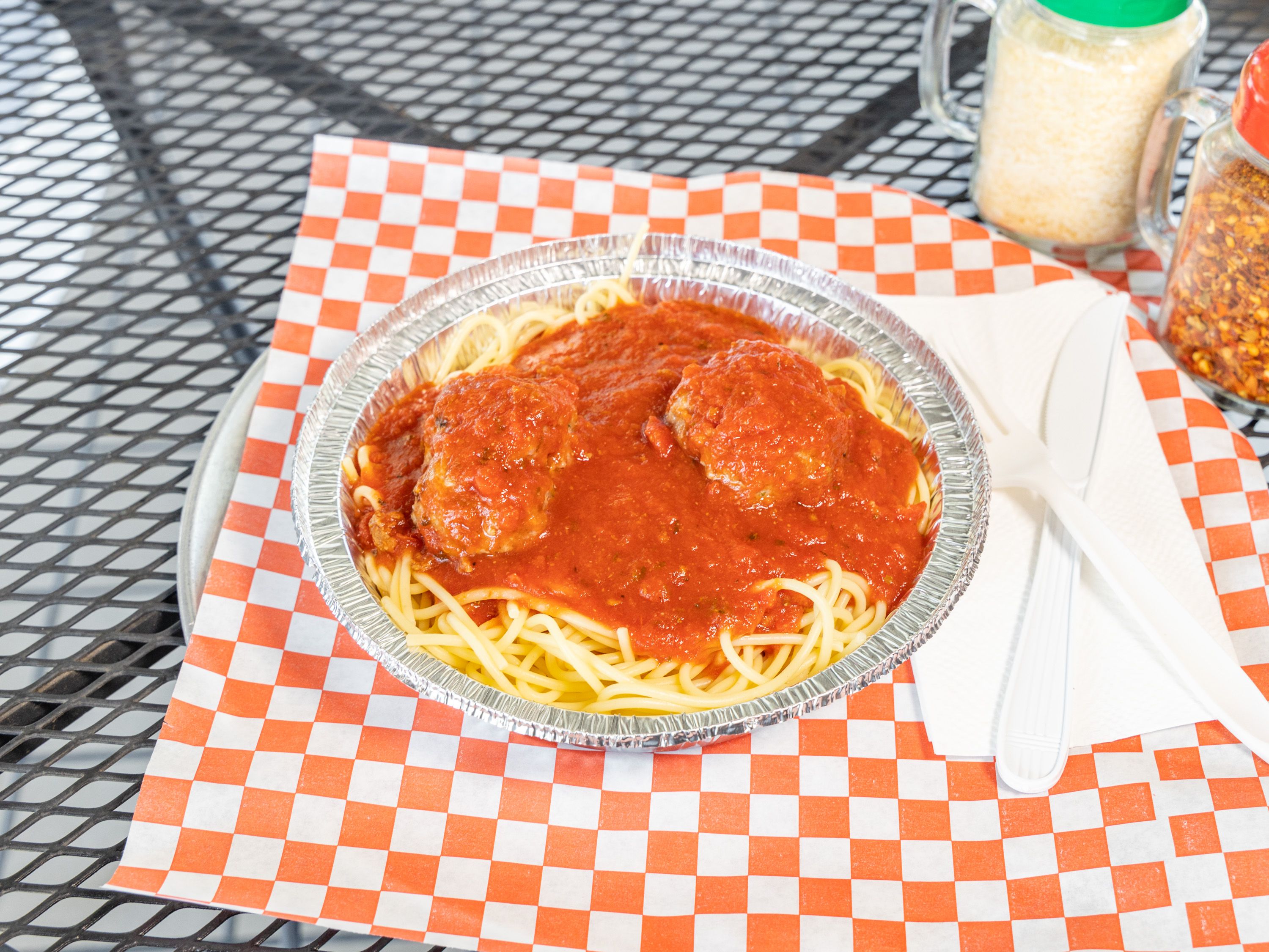 Order Spaghetti with Meatballs Dinner food online from Your Pizza Stop store, Menifee on bringmethat.com